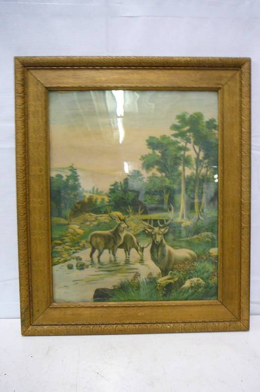 lot 46 image: Framed Elk Print