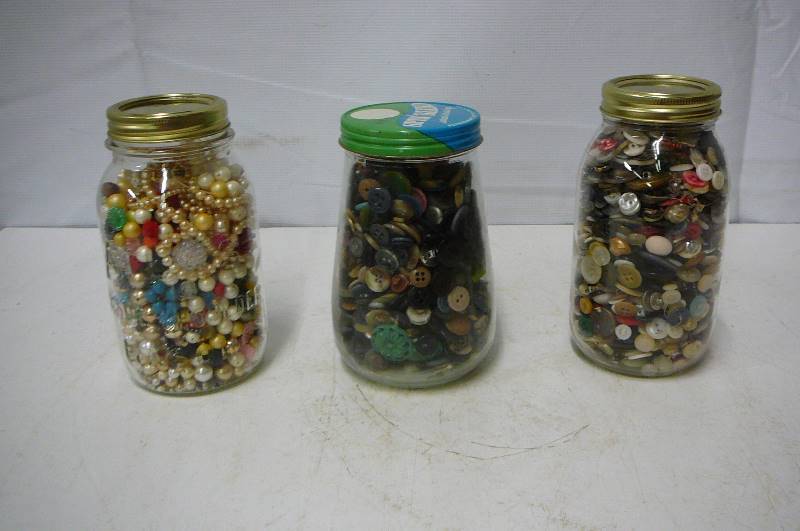 lot 98 image: Jars With Buttons And Beads