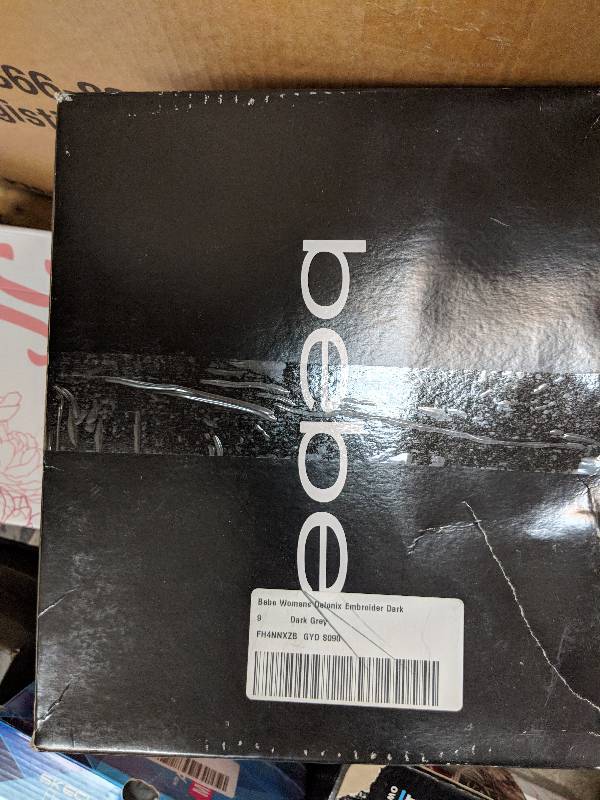 lot 14 image: Bebe Womens Delonix Stiletto Bootie - Dark Grey 9