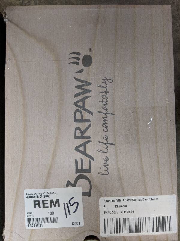 lot 115 image: Bearpaw Womens Abby 6 Cuffed Tab Boot - Charcoal 6