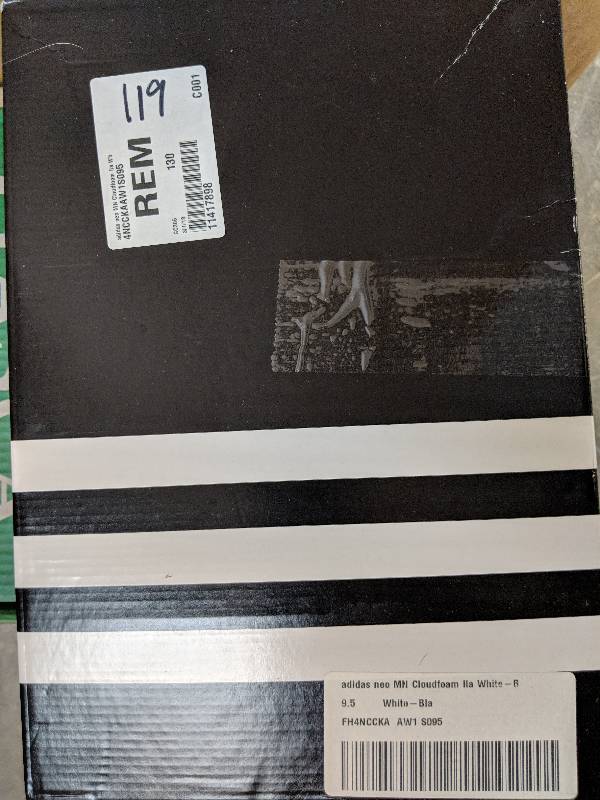 lot 119 image: adidas Mens Cloudfoam Ilation Mid Basketball Shoe - White-Black-Silver 9.5