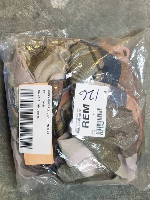 lot 126 image: Lucky Brand Womens Plus Plaid Shirt - 2X