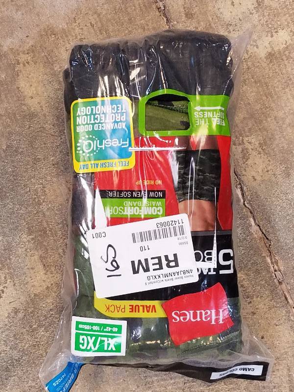 lot 165 image: Hanes Mens ComfortSoft Boxer Briefs, 5-pk. - Multi Color X-Large