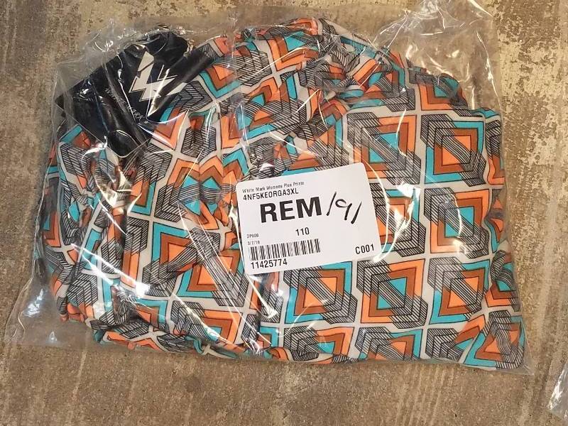 lot 191 image: White Mark Womens Plus Printed Dress - Orange 3XL