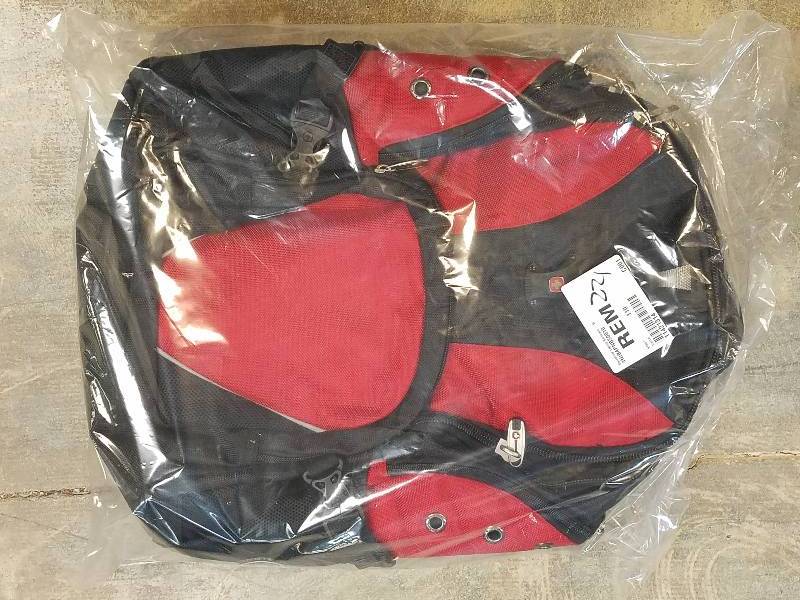 lot 221 image: SwissGear Deluxe Laptop Backpack - Black-Red