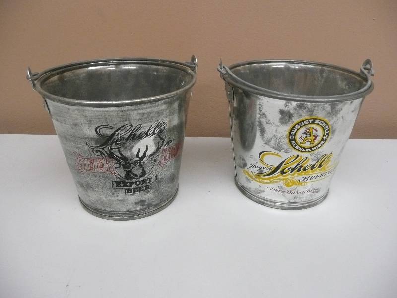 lot 18 image: 2 SCHELLS BEER BUCKETS - MAN CAVE - SEE PICTURES
