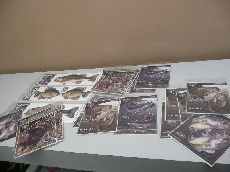 lot 26 image: 31 - BONES OUT DOORS DECALS - (THESE ARE SELLING FOR A AVERAGE OF $8.00 PER DECAL) - SEE PICTURES