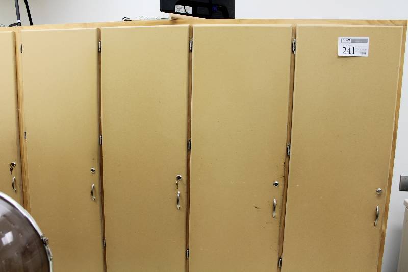 lot 241 image: 4-Door 12-Drawer 1-Shelf Wood Cabinet
