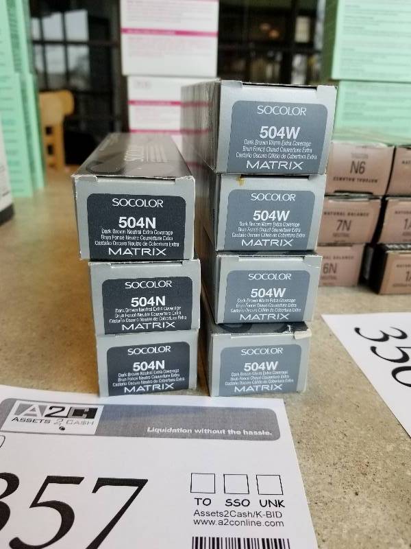 lot 357 image: Lot of (7) Matrix Socolor - 504N, 504W