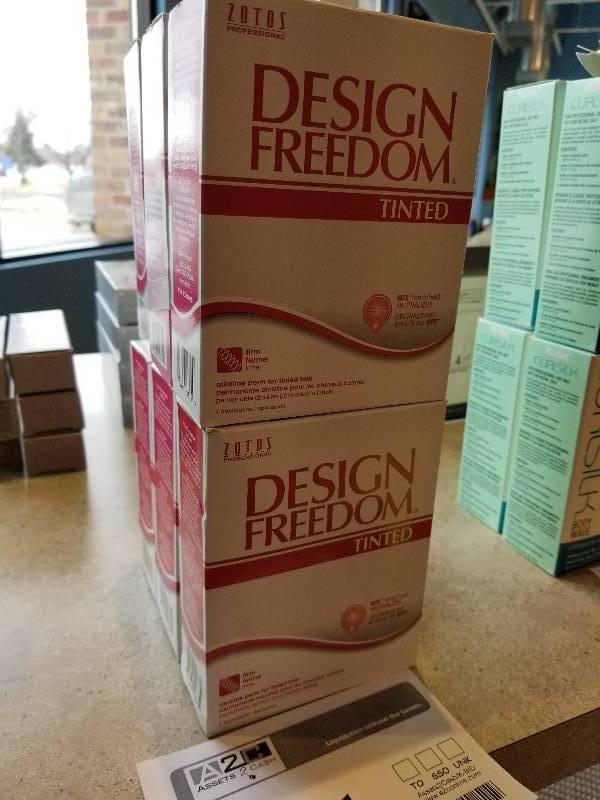lot 361 image: Lot of (6) Zotos Professional Design Freedom Alkaline Perm For Tinted Hair