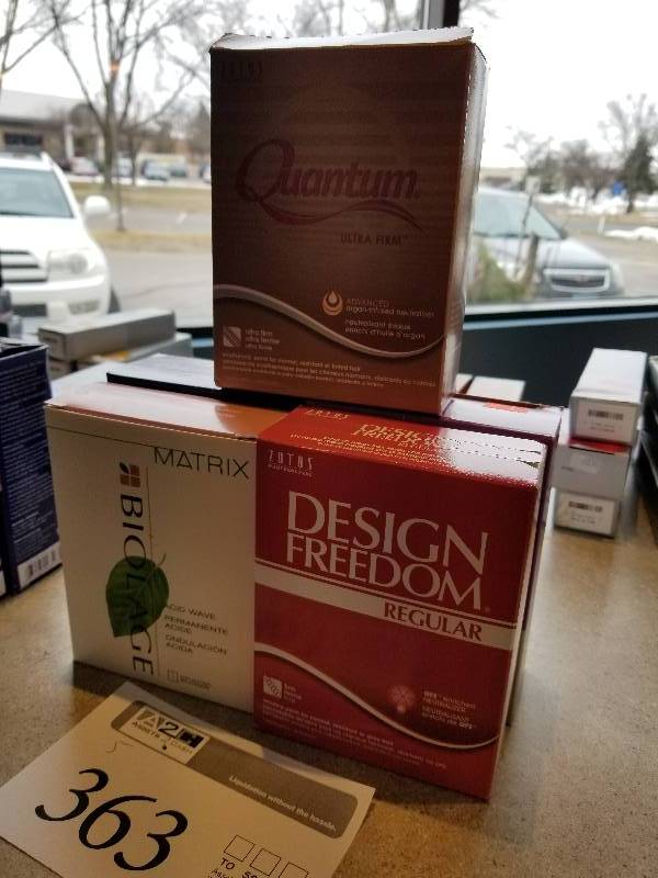 lot 363 image: Lot of (5) Hair Care - Zotos Design Freedom Regular, Matrix Biolage Perm Kit, Quantum Ultra Fine