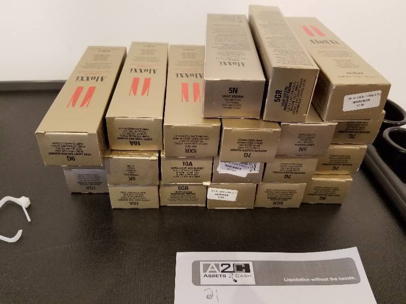 lot 385 image: Lot of (21) Nexxus AloXXi Tones - 7GR, 5N, 9G, 10A, 6K, 10A, 5XR, 10A, 5GR, 7G, NT9G, 5GR, 7G