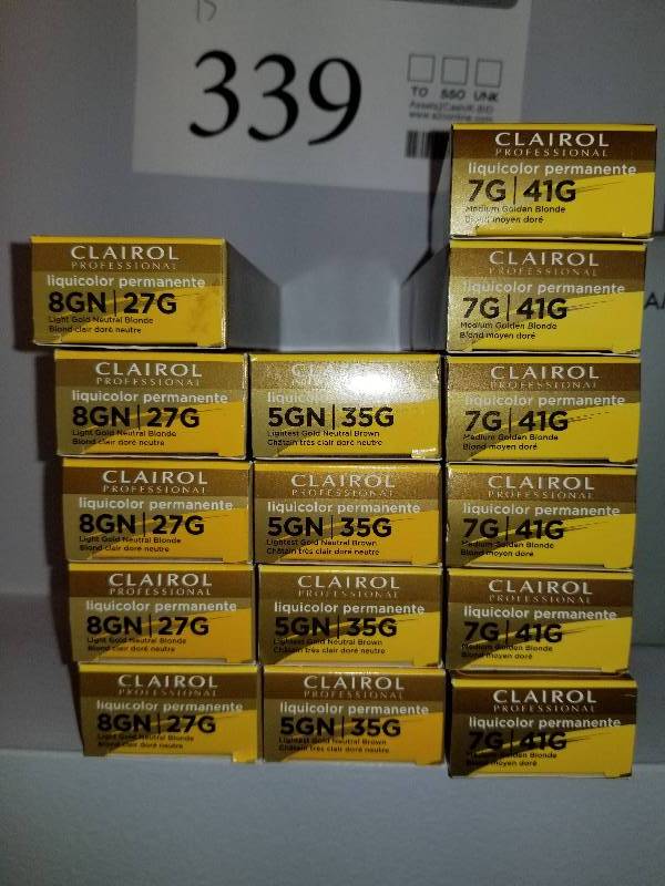 lot 339 image: Lot of (15) Clairol Professional Permanent Color - 5GN, 7G, 8GN