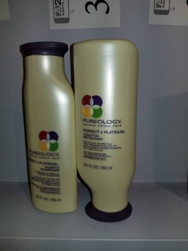lot 376 image: Lot of (2) Pureology Perfect 4 Platinum Shampoo, Conditioner