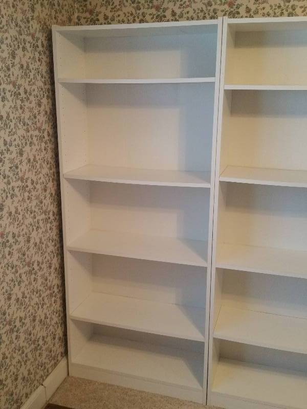 lot 19D image: (3) White Particle Board Shelves