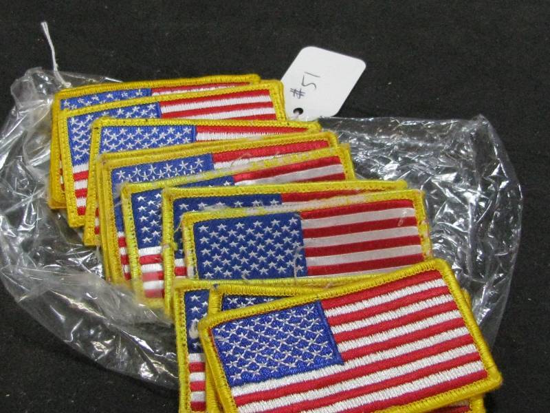 lot 51 image: American Flag Uniform Patches