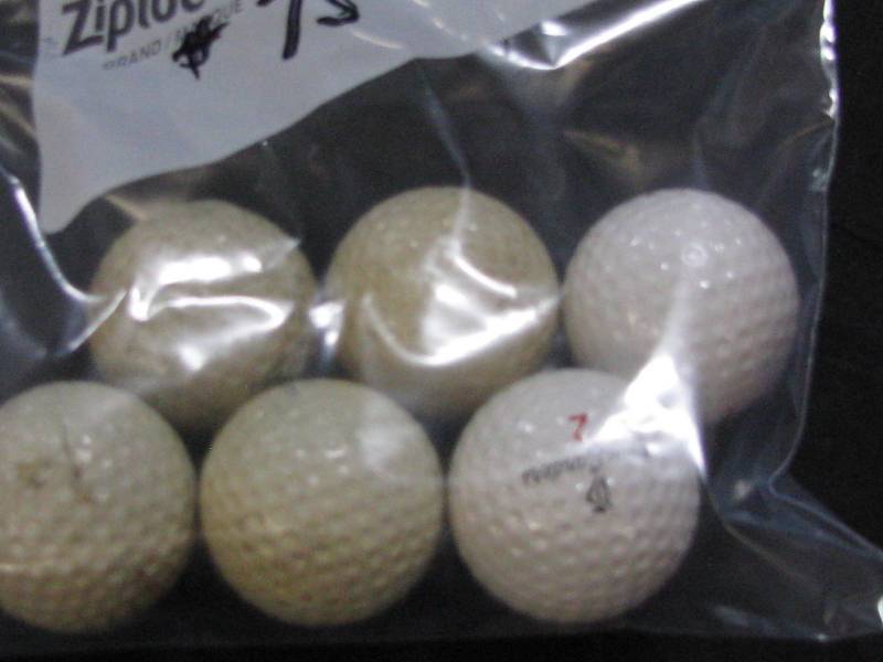 lot 75 image: Old golf balls with Pro Names