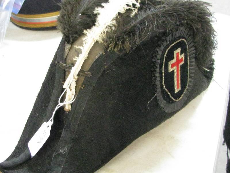 lot 95 image: WP Troy NY Mason Hat with Plumage