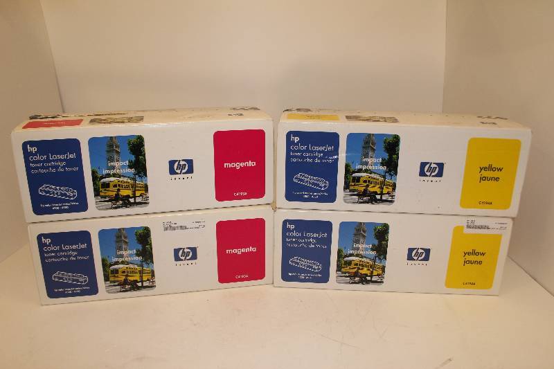 lot 14 image: OEM HP Toner 2 x 4193A Magenta, and 2 x C4194A Yellow