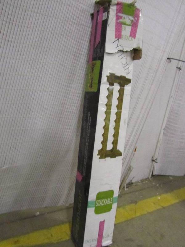 lot 108 image: Oceanstar 12 in. x 34.5 in. x 11.88 in. 18-Bottle Stackable Bamboo Wine Bottle Rack