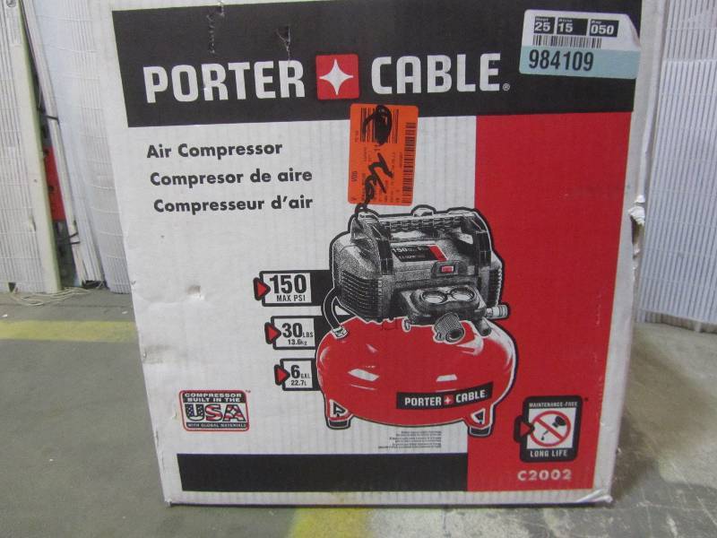 lot 16 image: Porter-Cable 6 Gal. Portable Air Compressor