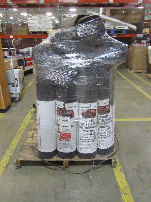 lot 37 image: Tarco 19 selvage (about 30 rolls) 2 pallets.