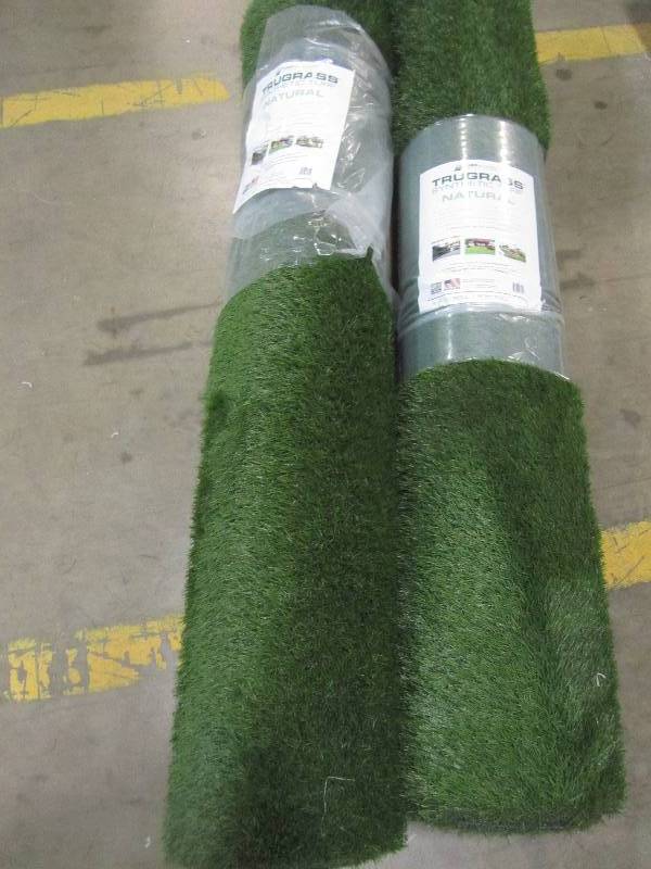 lot 46 image: EZ Hybrid Turf 6 12 x 10 ft. Artificial Grass Synthetic Lawn Turf (x2)