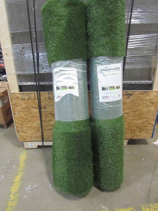 lot 49 image: EZ Hybrid Turf 6 12 x 10 ft. Artificial Grass Synthetic Lawn Turf (x2)