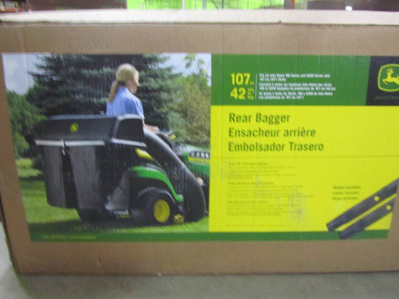 lot 72 image: John Deere 42 in. Twin Bagger for 100 Series Tractors