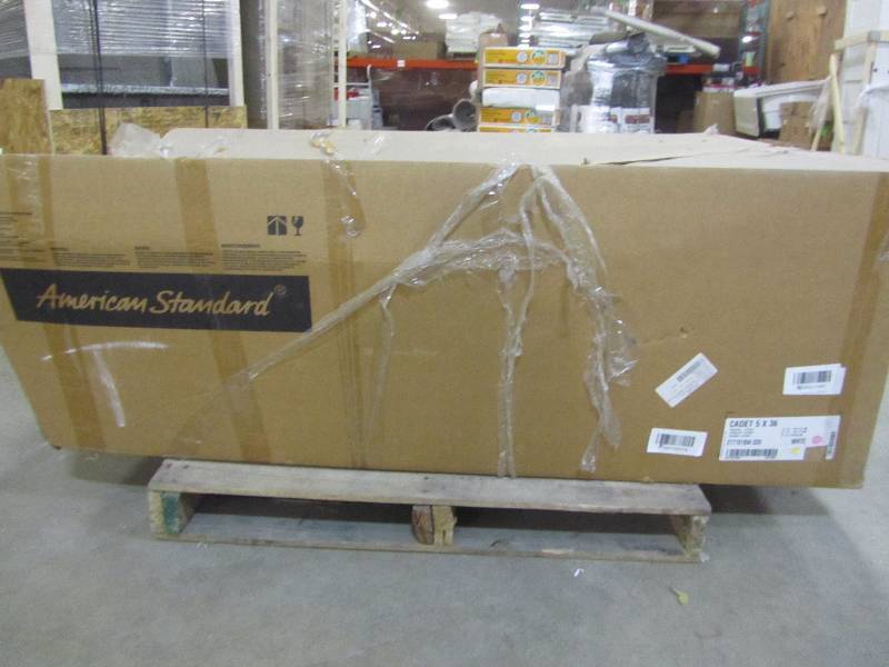 lot 86 image: American Standard Cadet 60 in. x 36 in. Reversible Drain Whirlpool Tub in White