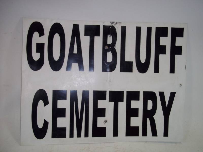 Goatbluff Cemetery Metal Sign
