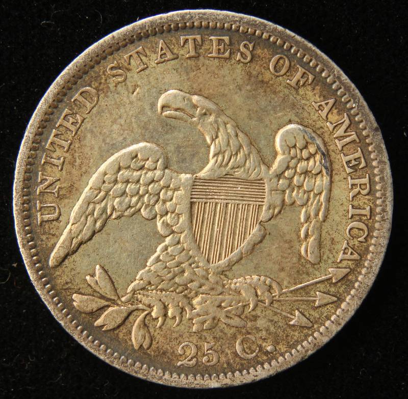 1837 US CAPPED BUST SILVER QUARTER XF40
