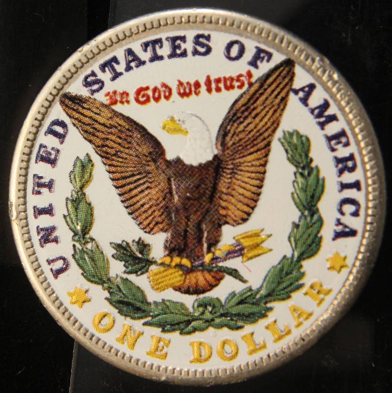 1921 MORGAN SILVER DOLLAR COLOR ENHANCED