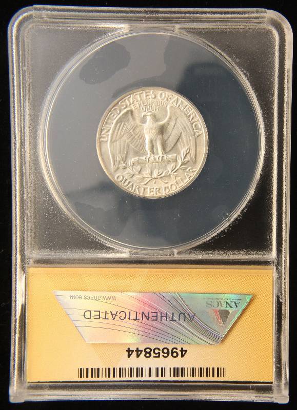 1941-S WASHINGTON SILVER QUARTER MS64 ANACS