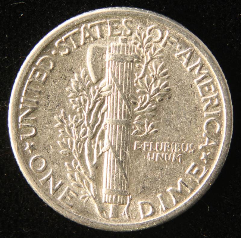 1934 MERCURY SILVER DIME XF