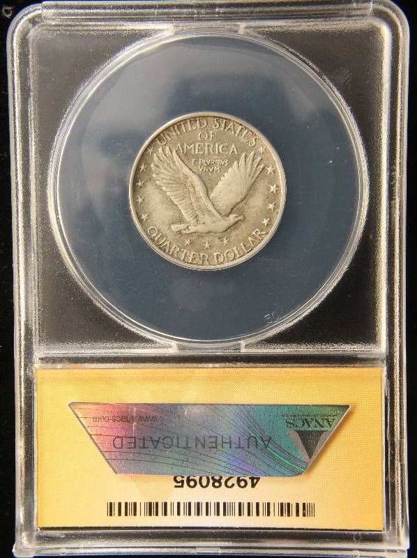 1930-S STANDING LIBERTY SILVER QUARTER AU55 ANACS