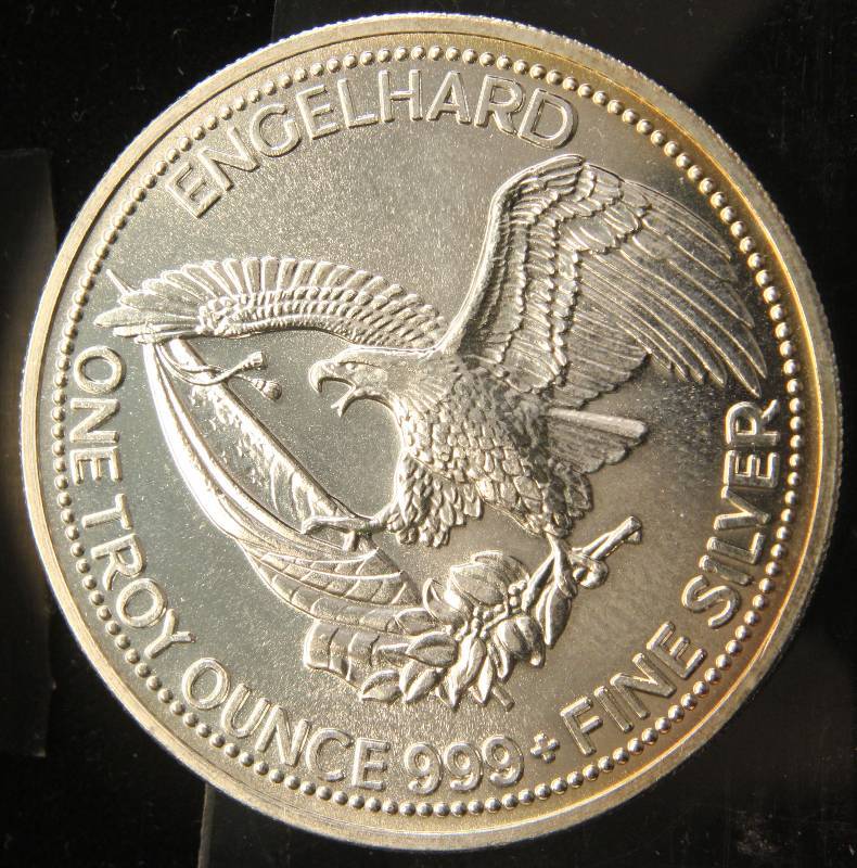1 TROY OZ. .999 FINE SILVER 1984 ENGELHARD THE AMERICAN PROSPECTOR