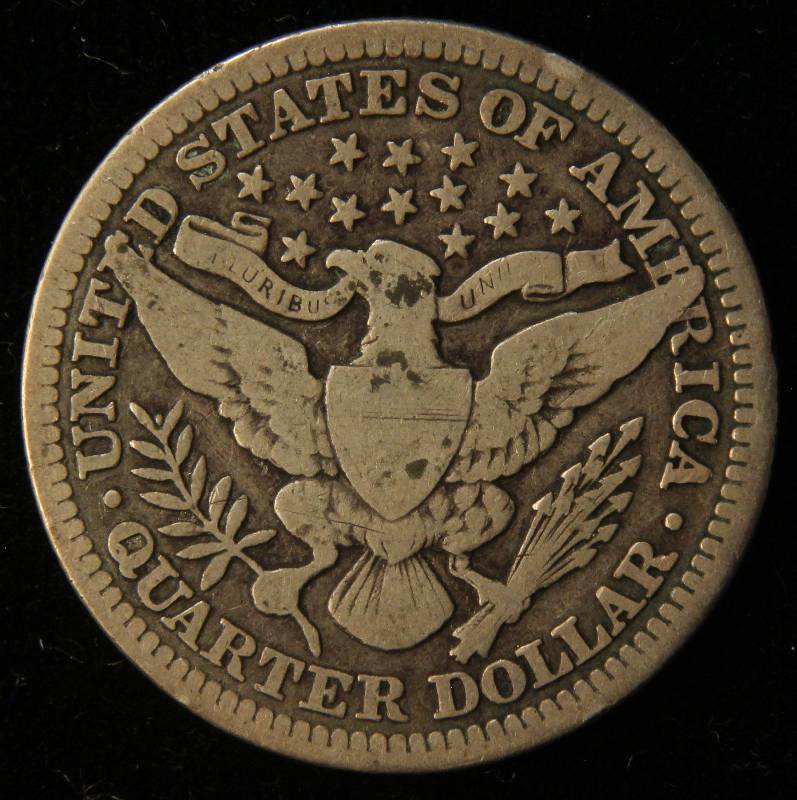 1912 BARBER SILVER QUARTER FINE