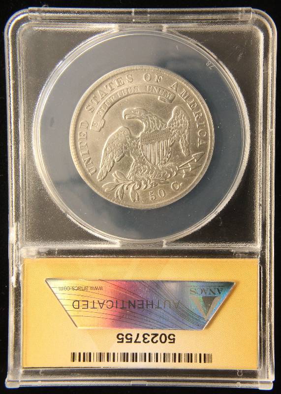 1836 US CAPPED BUST SILVER HALF DOLLAR EF40 ANACS