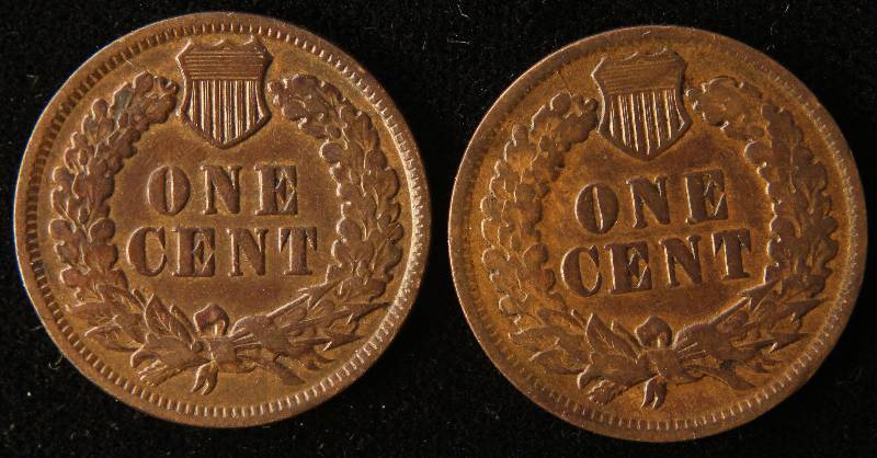 2 INDIAN HEAD CENTS 1898 & 1899 VF-XF