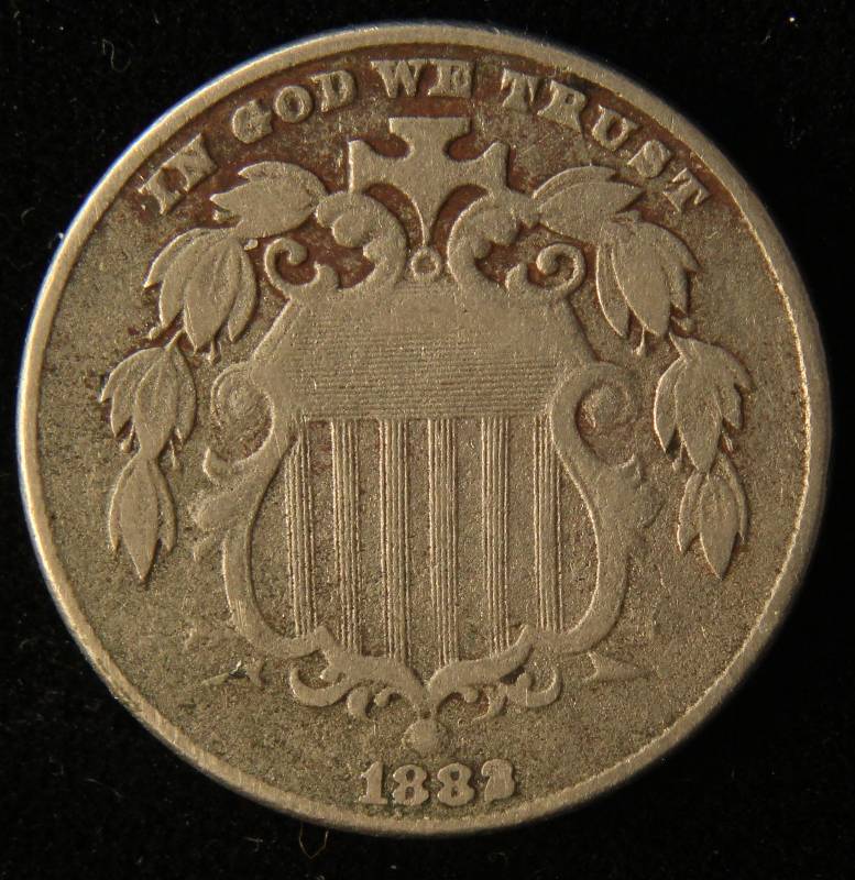 1882 US SHIELD NICKEL FINE