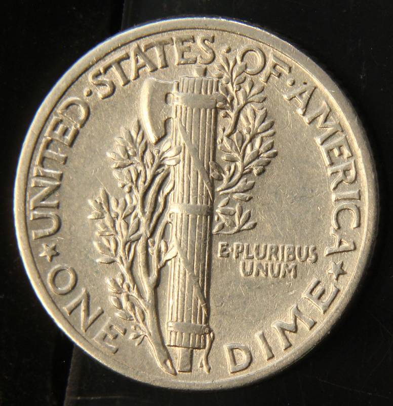 1939 MERCURY SILVER DIME AU58