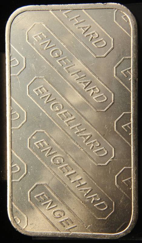 1 TROY OZ. .999 FINE SILVER BAR ENGELHARD WITH SERIAL #