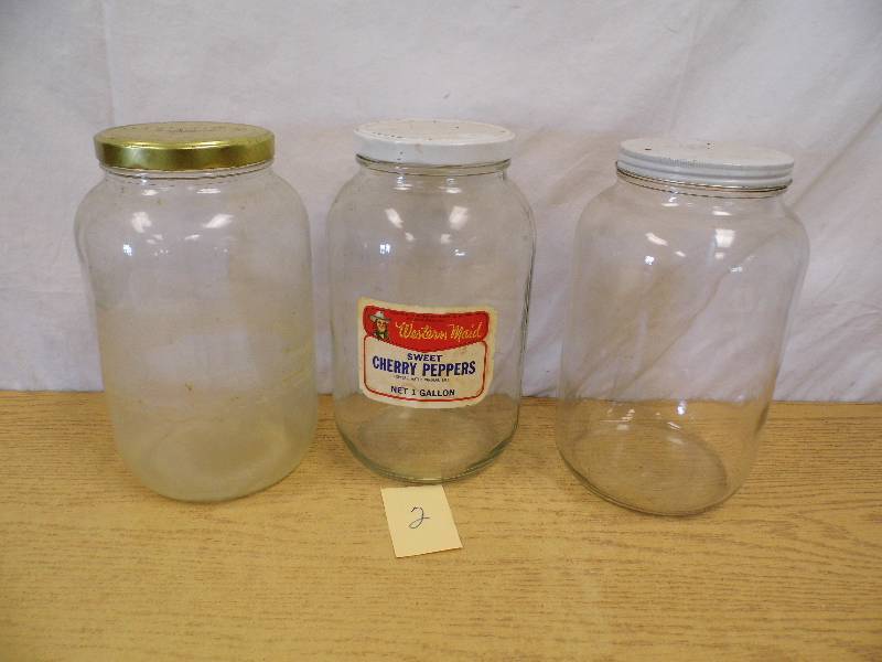 lot 2 image: 3 Large Glass Jars