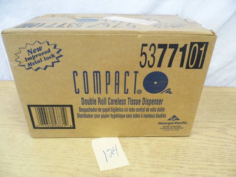 lot 124 image: Compact Double Roll Tissue Dispenser