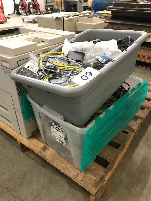 lot 60 image: 2 BINS OF MISC. ELECTRICAL