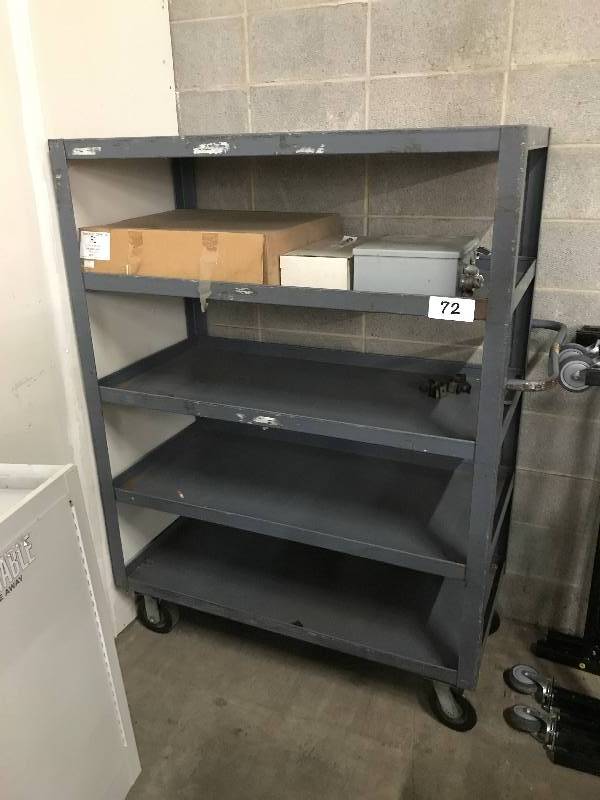 lot 72 image: METAL SHOP SHELF CART