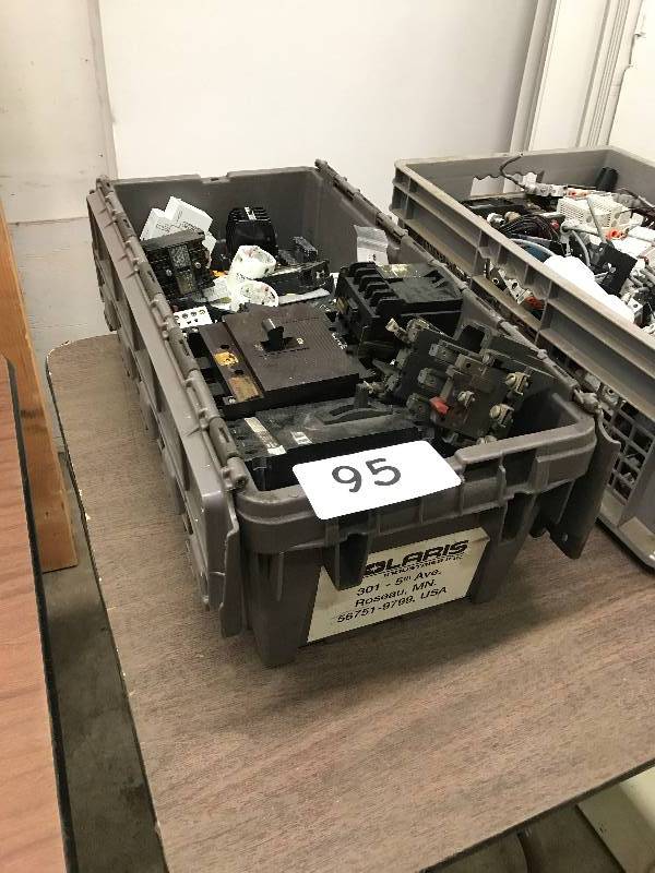 lot 95 image: BIN OF ELECTRICAL BREAKERS