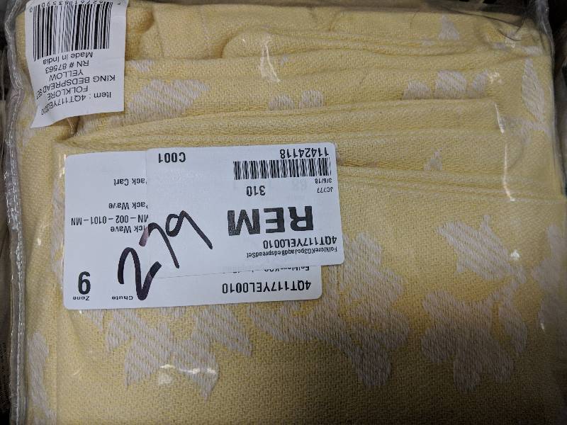 Folklore 3-Pc. Jacquard Bedspread Set YELLOW - King