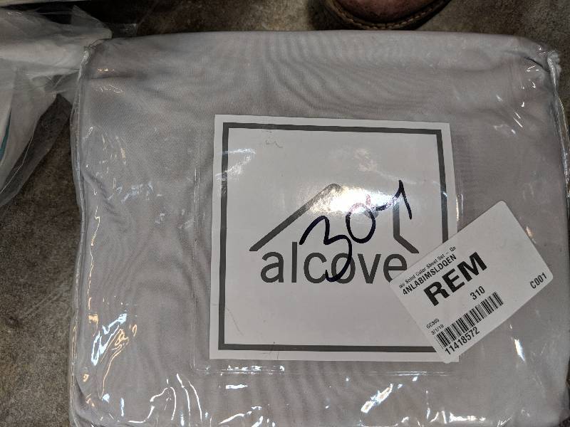 alcove Solid Color Microfiber Sheet Set - Silver Queen